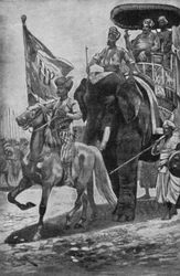 Surajah-Dowlah, Mounted on an Elephant, Prepares to Meet Robert Clive at Plassey